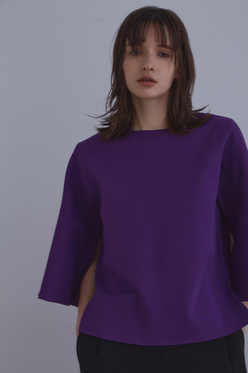 【ル フィル/LE PHIL】の《LE PHIL》フレアスリーブトップ 人気、トレンドファッション・服の通販 founy(ファニー) 　ファッション　Fashion　レディースファッション　Fashion for Women　トップス・カットソー　Cut & Sew Tops　ニット　Knit Tops & Sweaters　カジュアルプルオーバー・ニットトップス　Pullovers & Knit Tops / Casual Pullovers　おすすめ　Recommended / Our Picks　スタンダード　Standard, Basic　スリーブ　Sleeve, Long Sleeve / Short Sleeve　デニム　Denim, Jeans Material　フレア　Flare, Flared　ボトム　Bottoms, Lower Wear　夏　Summer　other-5|ID: prp329100004610707 ipo3291000000035470546