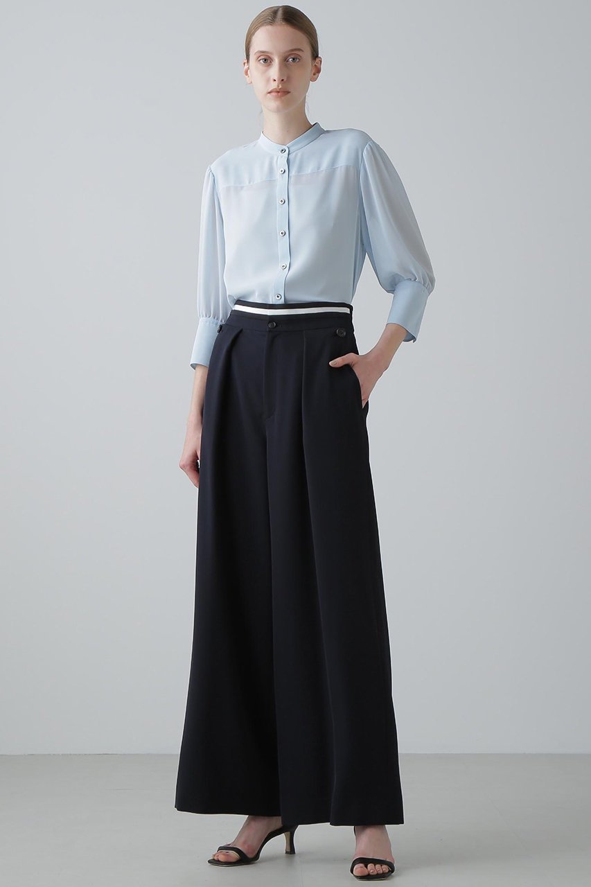 【アドーア/ADORE】のドライタッチツイルパンツ 人気、トレンドファッション・服の通販 founy(ファニー) 　ファッション　Fashion　レディースファッション　Fashion for Women　パンツ　Pants & Trousers　ツイル　Twist, Twisted Detail　ドレープ　Drape, Draping Fabric　ボーダー　Border, Stripe　ワイド　Wide, Wide Fit　エレガント 上品　Elegant　新作・新入荷　New Arrivals / New In　other-2|ID: prp329100004610711 ipo3291000000032989897