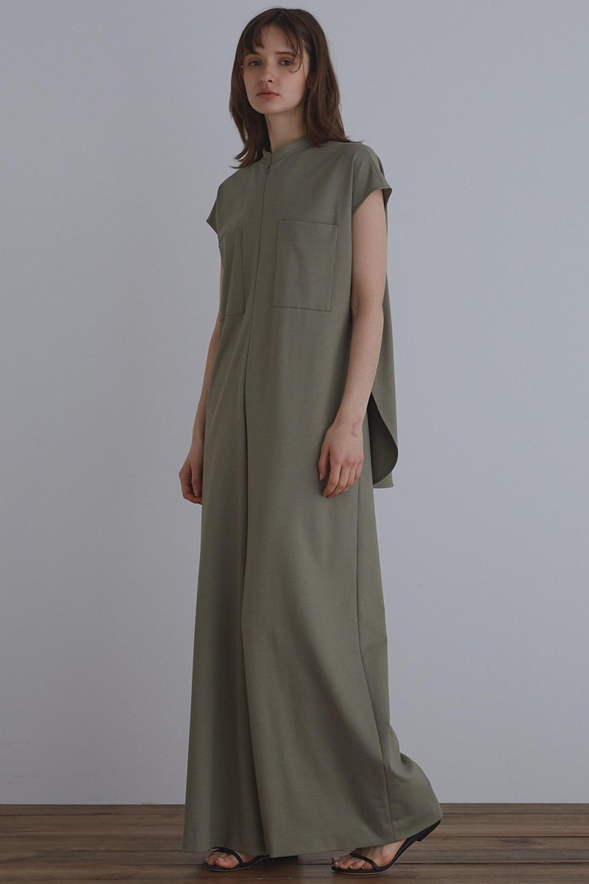 【ル フィル/LE PHIL】の《LE PHIL》ソフトポンチコンビネゾン インテリア・キッズ・メンズ・レディースファッション・服の通販 founy(ファニー) 　ファッション　Fashion　レディースファッション　Fashion for Women　パンツ　Pants & Trousers　コンビ　Combo, Combination Style　スタンダード　Standard, Basic　スタンド　Stand Collar, Upright Stand　ストレッチ　Stretch, Stretchy Fabric　スリット　Slit, Slit Detail　セパレート　Separate, Two-Piece　ボトム　Bottoms, Lower Wear　ワイド　Wide, Wide Fit　エレガント 上品　Elegant　カーキ|ID: prp329100004610729 ipo3291000000035470649