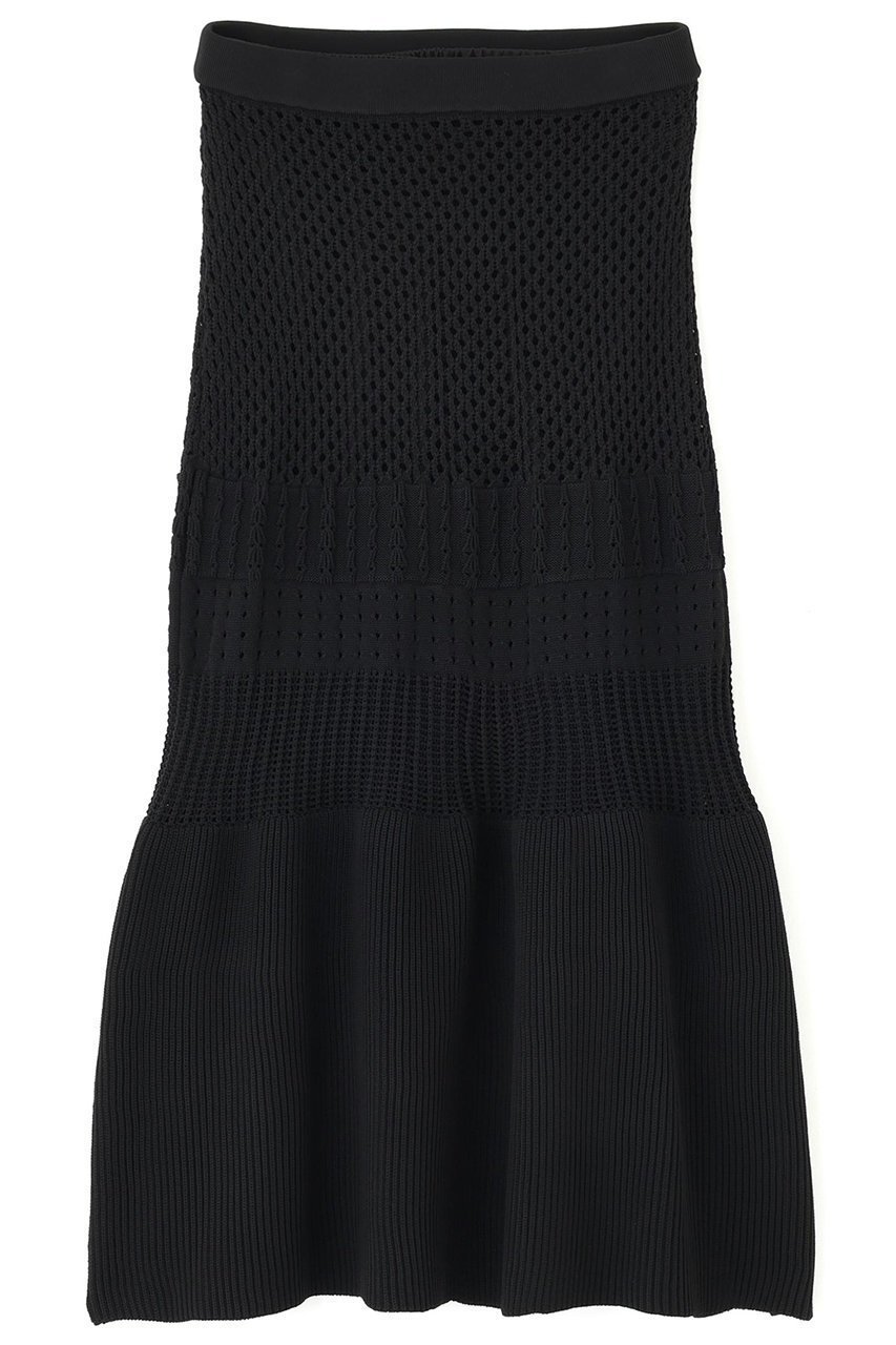 【アドーア/ADORE】のパターンニットスカート インテリア・キッズ・メンズ・レディースファッション・服の通販 founy(ファニー) 　ファッション　Fashion　レディースファッション　Fashion for Women　スカート　Skirts　ロングスカート　Long Skirts / Maxi & Midi Skirts　アイレット　Eyelet Lace　シンプル　Simple, Minimal　フレア　Flare, Flared　ロング　Long, Long-Length　新作・新入荷　New Arrivals / New In　軽量　Lightweight, Ultra Light　ブラック|ID: prp329100004610736 ipo3291000000032990116