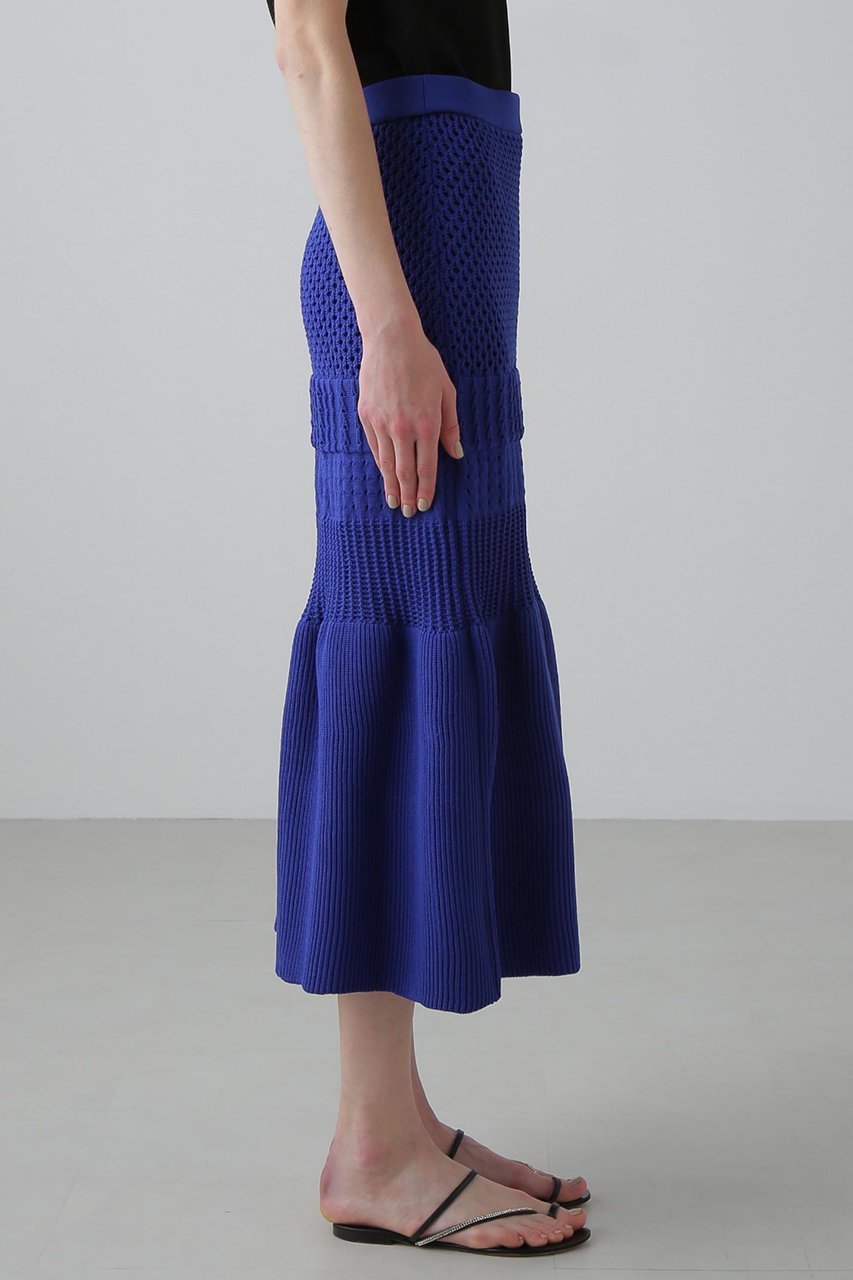【アドーア/ADORE】のパターンニットスカート 人気、トレンドファッション・服の通販 founy(ファニー) 　ファッション　Fashion　レディースファッション　Fashion for Women　スカート　Skirts　ロングスカート　Long Skirts / Maxi & Midi Skirts　アイレット　Eyelet Lace　シンプル　Simple, Minimal　フレア　Flare, Flared　ロング　Long, Long-Length　新作・新入荷　New Arrivals / New In　軽量　Lightweight, Ultra Light　other-4|ID: prp329100004610736 ipo3291000000032990120
