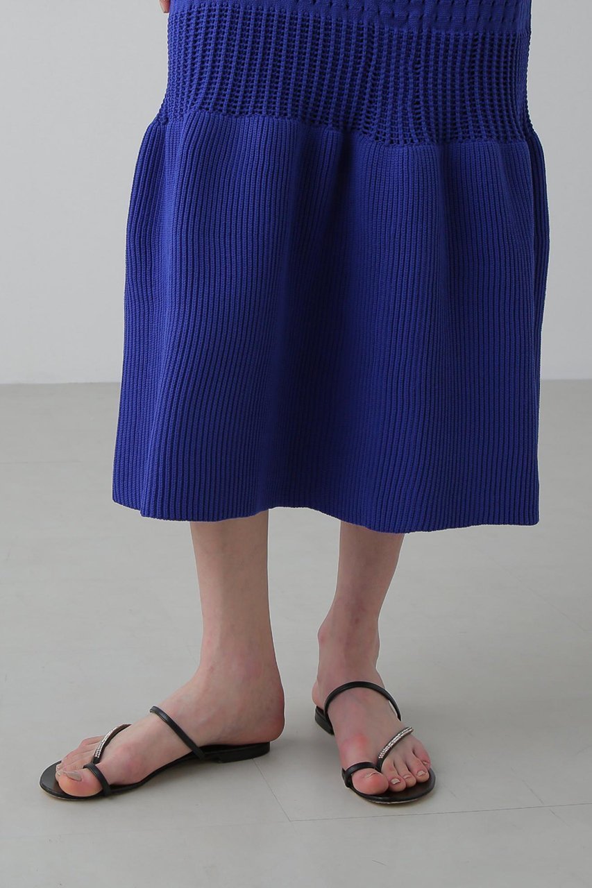 【アドーア/ADORE】のパターンニットスカート 人気、トレンドファッション・服の通販 founy(ファニー) 　ファッション　Fashion　レディースファッション　Fashion for Women　スカート　Skirts　ロングスカート　Long Skirts / Maxi & Midi Skirts　アイレット　Eyelet Lace　シンプル　Simple, Minimal　フレア　Flare, Flared　ロング　Long, Long-Length　新作・新入荷　New Arrivals / New In　軽量　Lightweight, Ultra Light　other-7|ID: prp329100004610736 ipo3291000000032990123