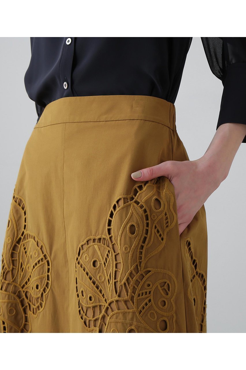 【アドーア/ADORE】のシェルカットワークスカート 人気、トレンドファッション・服の通販 founy(ファニー) 　ファッション　Fashion　レディースファッション　Fashion for Women　スカート　Skirts　ロングスカート　Long Skirts / Maxi & Midi Skirts　タフタ　Taffeta, Structured Fabric　フェミニン　Feminine, Girly　フォルム　Silhouette, Form　フレア　Flare, Flared　モチーフ　Motif, Design Theme　ロング　Long, Long-Length　ワーク　Workwear, Utility Style　新作・新入荷　New Arrivals / New In　other-8|ID: prp329100004610738 ipo3291000000032990144