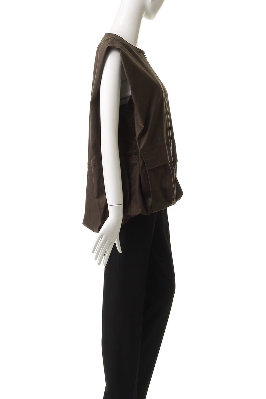 【ハー/HER.】のフロントジップベストブラウス 人気、トレンドファッション・服の通販 founy(ファニー) 　ファッション　Fashion　レディースファッション　Fashion for Women　アウター　Coat / Outerwear Collection　トップス・カットソー　Cut & Sew Tops　シャツ・ブラウス・オフィスカジュアル　Elegant Blouses & Button-Ups　ベスト&ジレ / 重ね着スタイル　Vests & Gilets　ショート　Short, Short Length　スリーブ　Sleeve, Long Sleeve / Short Sleeve　バルーン　Balloon, Balloon Silhouette　ベスト　Vest, Waistcoat　ポケット　Pocket, Pocket Detail　other-7|ID: prp329100004612540 ipo3291000000033124158