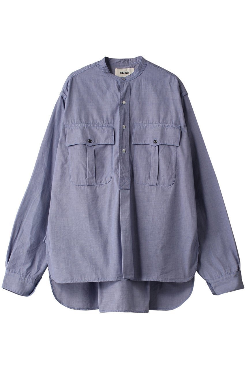【オブラダ/Oblada】のポストマンシャツ インテリア・キッズ・メンズ・レディースファッション・服の通販 founy(ファニー) 　ファッション　Fashion　レディースファッション　Fashion for Women　トップス・カットソー　Cut & Sew Tops　シャツ・ブラウス・オフィスカジュアル　Elegant Blouses & Button-Ups　シンプル　Simple, Minimal　スリーブ　Sleeve, Long Sleeve / Short Sleeve　ロング　Long, Long-Length　新作・新入荷　New Arrivals / New In　ブルー|ID: prp329100004612541 ipo3291000000033013748