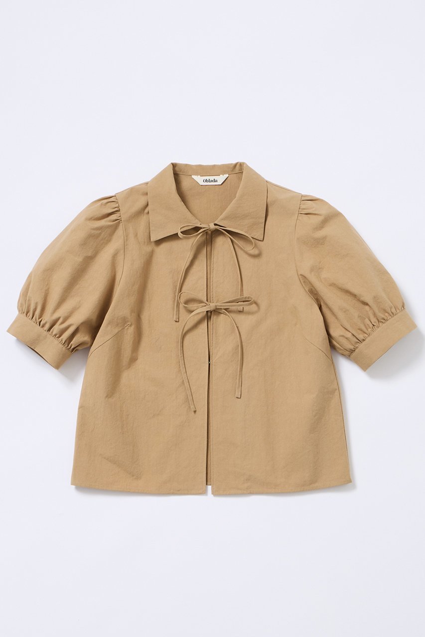【オブラダ/Oblada】のROONEY ブラウス 人気、トレンドファッション・服の通販 founy(ファニー) 　ファッション　Fashion　レディースファッション　Fashion for Women　トップス・カットソー　Cut & Sew Tops　シャツ・ブラウス・オフィスカジュアル　Elegant Blouses & Button-Ups　ギャザー　Gathered, Ruffled　ショート　Short, Short Length　スリーブ　Sleeve, Long Sleeve / Short Sleeve　デニム　Denim, Jeans Material　リボン　Ribbon, Bow　再入荷　Restock / Back in Stock　 other-1|ID: prp329100004612542 ipo3291000000033013756