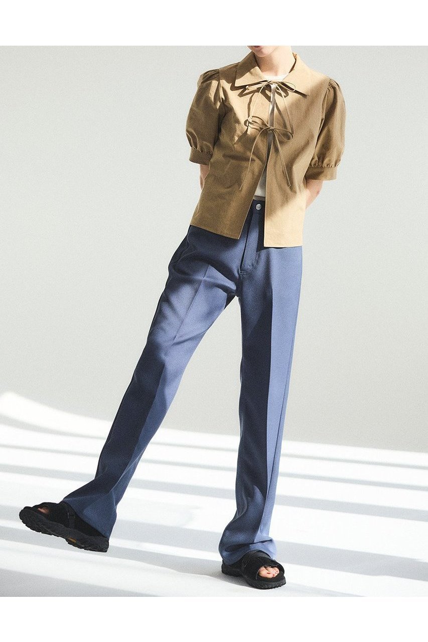 【オブラダ/Oblada】のROONEY ブラウス 人気、トレンドファッション・服の通販 founy(ファニー) 　ファッション　Fashion　レディースファッション　Fashion for Women　トップス・カットソー　Cut & Sew Tops　シャツ・ブラウス・オフィスカジュアル　Elegant Blouses & Button-Ups　ギャザー　Gathered, Ruffled　ショート　Short, Short Length　スリーブ　Sleeve, Long Sleeve / Short Sleeve　デニム　Denim, Jeans Material　リボン　Ribbon, Bow　再入荷　Restock / Back in Stock　other-3|ID: prp329100004612542 ipo3291000000033013759