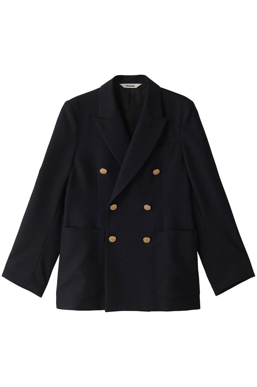 【オブラダ/Oblada】のFITZ ブレザー インテリア・キッズ・メンズ・レディースファッション・服の通販 founy(ファニー) 　ファッション　Fashion　レディースファッション　Fashion for Women　アウター　Coat / Outerwear Collection　レディースジャケット・軽アウター　Jackets　ジャケット　Jacket, Outerwear　スマート　Smart, Elegant　ダブル　Double, Double-Breasted　デニム　Denim, Jeans Material　バランス　Balance, Style Balance　パッチ　Patch, Appliqué　ベスト　Vest, Waistcoat　ポケット　Pocket, Pocket Detail　エレガント 上品　Elegant　新作・新入荷　New Arrivals / New In　ネイビー|ID: prp329100004612543 ipo3291000000033013768
