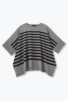 【レリル/lelill】のハイテクケープニット(ボーダー) グレー×ブラックライン|ID: prp329100004612544 ipo3291000000033013779
