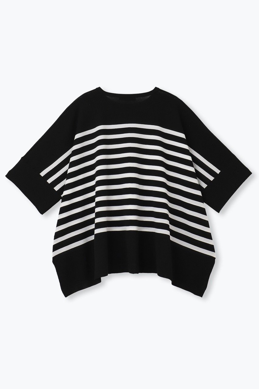【レリル/lelill】のハイテクケープニット(ボーダー) 人気、トレンドファッション・服の通販 founy(ファニー) 　ファッション　Fashion　レディースファッション　Fashion for Women　トップス・カットソー　Cut & Sew Tops　ニット　Knit Tops & Sweaters　カジュアルプルオーバー・ニットトップス　Pullovers & Knit Tops / Casual Pullovers　ボーダー　Border, Stripe　ワイド　Wide, Wide Fit　人気　Popular, Best Seller　定番　Standard, Basic Item　新作・新入荷　New Arrivals / New In　軽量　Lightweight, Ultra Light　other-2|ID: prp329100004612544 ipo3291000000033013780