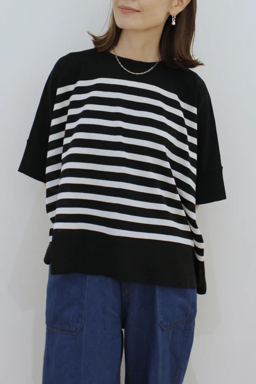 【レリル/lelill】のハイテクケープニット(ボーダー) 人気、トレンドファッション・服の通販 founy(ファニー) 　ファッション　Fashion　レディースファッション　Fashion for Women　トップス・カットソー　Cut & Sew Tops　ニット　Knit Tops & Sweaters　カジュアルプルオーバー・ニットトップス　Pullovers & Knit Tops / Casual Pullovers　ボーダー　Border, Stripe　ワイド　Wide, Wide Fit　人気　Popular, Best Seller　定番　Standard, Basic Item　軽量　Lightweight, Ultra Light　other-8|ID: prp329100004612544 ipo3291000000035301238