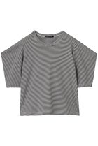 【ミズイロ インド/mizuiro ind】のborder drape slv Tshirt Tシャツ black|ID:prp329100004613269