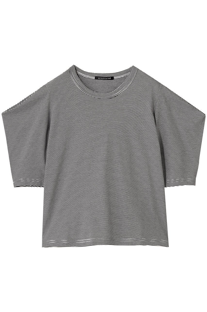 【ミズイロ インド/mizuiro ind】のborder drape slv Tshirt Tシャツ インテリア・キッズ・メンズ・レディースファッション・服の通販 founy(ファニー) 　ファッション　Fashion　レディースファッション　Fashion for Women　トップス・カットソー　Cut & Sew Tops　シャツ・ブラウス・オフィスカジュアル　Elegant Blouses & Button-Ups　ロングTシャツ・Tシャツ　Longline T-Shirts & Tees　カットソー・ベーシックTシャツ　Cut-and-Sewn Tops / Stretch Tees & Basics　ショート　Short, Short Length　スリーブ　Sleeve, Long Sleeve / Short Sleeve　ベーシック　Basic, Essential　ボトム　Bottoms, Lower Wear　新作・新入荷　New Arrivals / New In　black|ID: prp329100004613269 ipo3291000000033021272