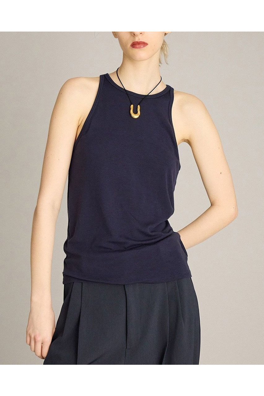 【ブリル/BRILL】のアメスリタンクトップ インテリア・キッズ・メンズ・レディースファッション・服の通販 founy(ファニー) 　ファッション　Fashion　レディースファッション　Fashion for Women　トップス・カットソー　Cut & Sew Tops　キャミソール&ノースリーブ　Camisoles & Sleeveless Tops　シャツ・ブラウス・オフィスカジュアル　Elegant Blouses & Button-Ups　ロングTシャツ・Tシャツ　Longline T-Shirts & Tees　カットソー・ベーシックTシャツ　Cut-and-Sewn Tops / Stretch Tees & Basics　キャミソール　Camisole, Spaghetti Strap Top　タンク　Tank Top, Sleeveless Top　フィット　Fit, Slim Fit　ベーシック　Basic, Essential　新作・新入荷　New Arrivals / New In　ネイビー|ID: prp329100004613272 ipo3291000000033021295