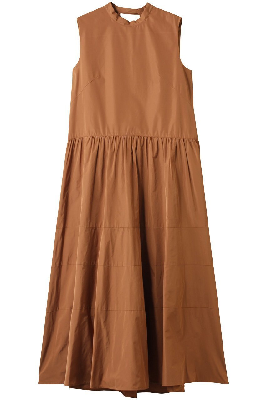 【アルアバイル/allureville】の【Loulou Willoughby】バックリボンタフタワンピース インテリア・キッズ・メンズ・レディースファッション・服の通販 founy(ファニー) 　ファッション　Fashion　レディースファッション　Fashion for Women　ワンピース　Dresses　チュニック　Tunic Tops & Dresses　エレガント 上品　Elegant　シンプル　Simple, Minimal　タフタ　Taffeta, Structured Fabric　チュニック　Tunic, Long Top　ノースリーブ　Sleeveless, No-Sleeve　リボン　Ribbon, Bow　ロング　Long, Long-Length　ブラウン|ID: prp329100004613283 ipo3291000000036241153