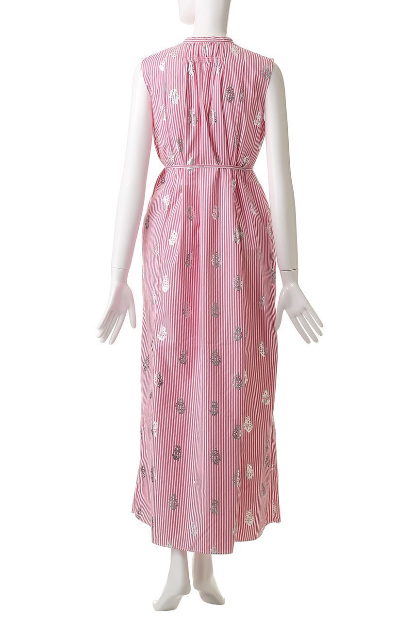 【ヌキテパ/NE QUITTEZ PAS】のCOTTON POPLIN STRIPE ホイル プリント ノースリーブ ドレス 人気、トレンドファッション・服の通販 founy(ファニー) 　ファッション　Fashion　レディースファッション　Fashion for Women　ワンピース　Dresses　フォーマル・パーティードレス・結婚式用ドレス　Elegant & Casual Dresses　チュニック　Tunic Tops & Dresses　2025年　2025　2025-2026秋冬・A/W　Autumn/Winter 2025–26 AW25–26　ギャザー　Gathered, Ruffled　ストライプ　Stripe, Striped Pattern　チュニック　Tunic, Long Top　ドレス　Dress, One-Piece　ノースリーブ　Sleeveless, No-Sleeve　プリント　Print, Printed Pattern　ロング　Long, Long-Length　A/W・秋冬　Autumn/Winter　other-4|ID: prp329100004613287 ipo3291000000033342477