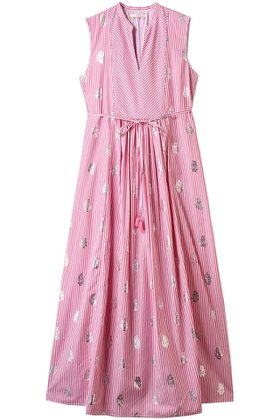 【ヌキテパ/NE QUITTEZ PAS】 COTTON POPLIN STRIPE ホイル プリント ノースリーブ ドレス人気、トレンドファッション・服の通販 founy(ファニー) ファッション Fashion レディースファッション Fashion for Women ワンピース Dresses フォーマル・パーティードレス・結婚式用ドレス Elegant & Casual Dresses チュニック Tunic Tops & Dresses ギャザー Gathered, Ruffled ストライプ Stripe, Striped Pattern チュニック Tunic, Long Top ドレス Dress, One-Piece ノースリーブ Sleeveless, No-Sleeve プリント Print, Printed Pattern ロング Long, Long-Length |ID:prp329100004613287