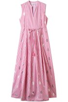 【ヌキテパ/NE QUITTEZ PAS】のCOTTON POPLIN STRIPE ホイル プリント ノースリーブ ドレス 人気、トレンドファッション・服の通販 founy(ファニー) ファッション Fashion レディースファッション Fashion for Women ワンピース Dresses フォーマル・パーティードレス・結婚式用ドレス Elegant & Casual Dresses チュニック Tunic Tops & Dresses ギャザー Gathered, Ruffled ストライプ Stripe, Striped Pattern チュニック Tunic, Long Top ドレス Dress, One-Piece ノースリーブ Sleeveless, No-Sleeve プリント Print, Printed Pattern ロング Long, Long-Length thumbnail ピンク|ID: prp329100004613287 ipo3291000000036673454