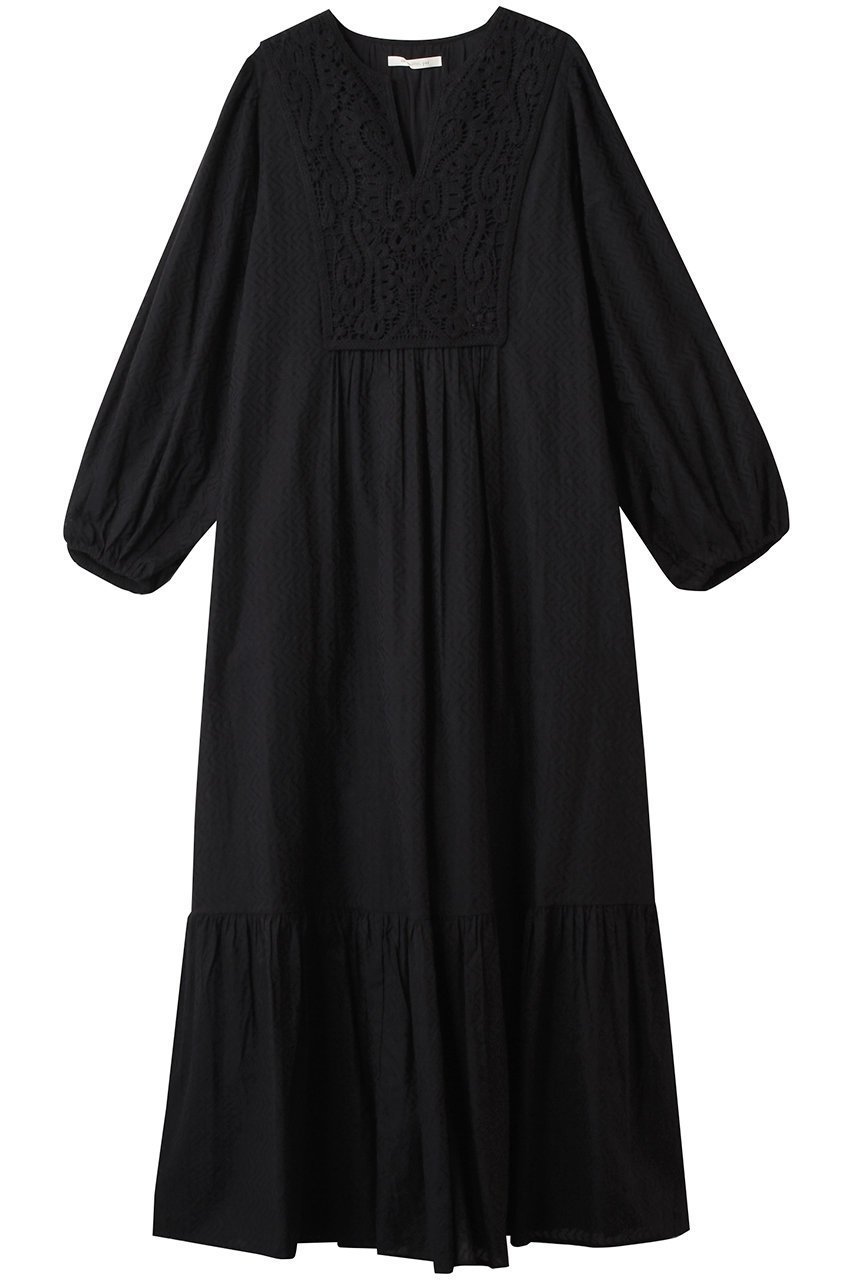 【ヌキテパ/NE QUITTEZ PAS】のCOTTON ジャカード レース ヨーク ドレス 人気、トレンドファッション・服の通販 founy(ファニー) 　ファッション　Fashion　レディースファッション　Fashion for Women　ワンピース　Dresses　フォーマル・パーティードレス・結婚式用ドレス　Elegant & Casual Dresses　チュニック　Tunic Tops & Dresses　2025年　2025　2025-2026秋冬・A/W　Autumn/Winter 2025–26 AW25–26　サンダル　Sandals, Summer Shoes　シューズ　Shoes, Footwear　ジャカード／ジャガード　Jacquard, Woven Pattern　スリット　Slit, Slit Detail　チュニック　Tunic, Long Top　ドレス　Dress, One-Piece　パーティ　Party, Party Style　フラット　Flat, Flat Shoes　ヨーク　Yoke, Yoke Design　リラックス　Relax, Relaxed Fit　レース　Lace, Lace Fabric　ロング　Long, Long-Length　エレガント 上品　Elegant　A/W・秋冬　Autumn/Winter　 other-1|ID: prp329100004613289 ipo3291000000033021408