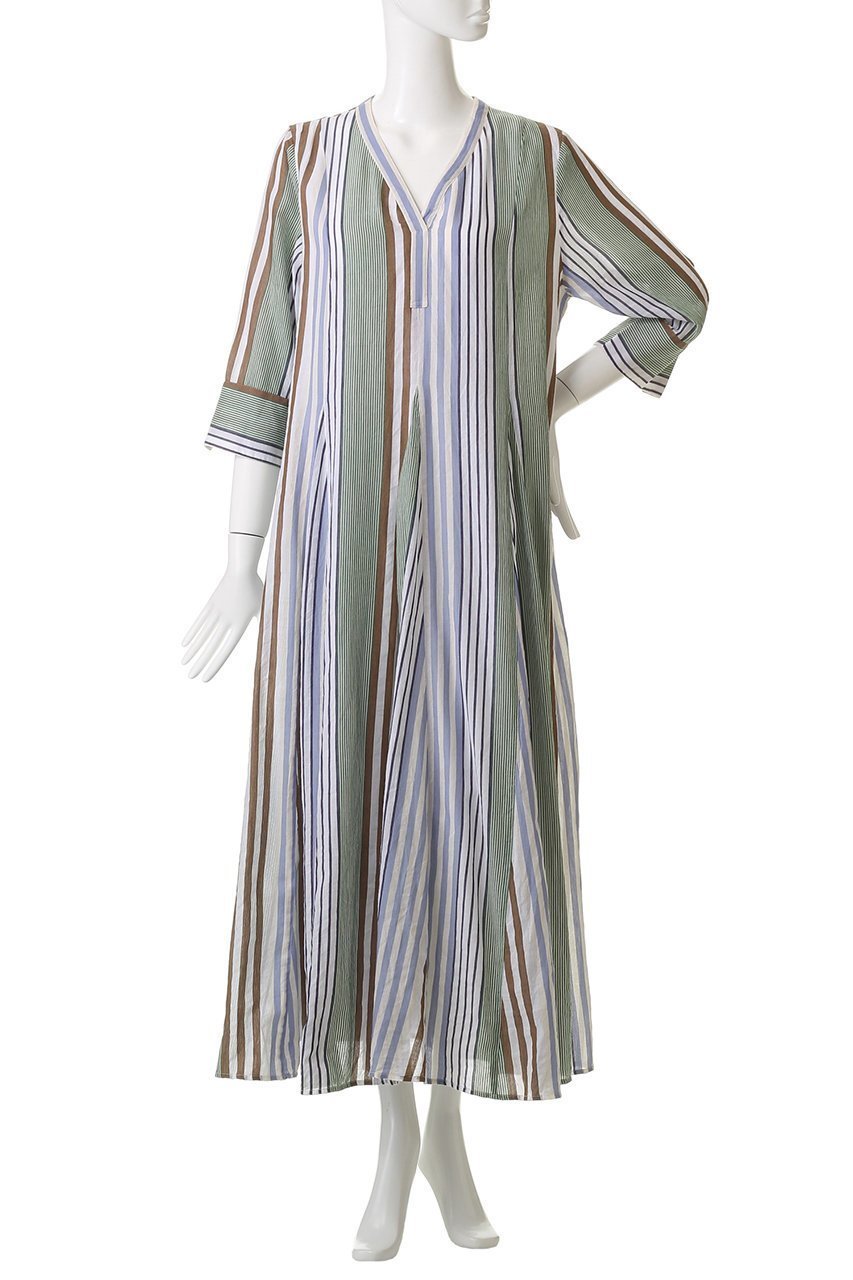 【ヌキテパ/NE QUITTEZ PAS】のCOTTON VOILE STRIPE パネル ドレス 人気、トレンドファッション・服の通販 founy(ファニー) 　ファッション　Fashion　レディースファッション　Fashion for Women　ワンピース　Dresses　フォーマル・パーティードレス・結婚式用ドレス　Elegant & Casual Dresses　チュニック　Tunic Tops & Dresses　2025年　2025　2025-2026秋冬・A/W　Autumn/Winter 2025–26 AW25–26　エアリー　Airy Texture　ストライプ　Stripe, Striped Pattern　チュニック　Tunic, Long Top　ドレス　Dress, One-Piece　リゾート　Resort, Vacation Style　ロング　Long, Long-Length　A/W・秋冬　Autumn/Winter　other-2|ID: prp329100004613290 ipo3291000000033021420
