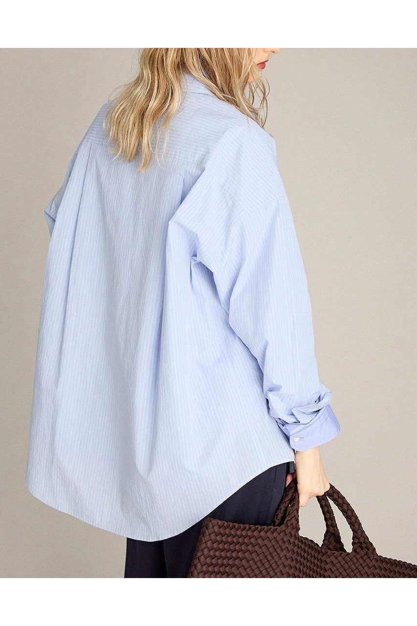 【ブリル/BRILL】のストライプオーバーシャツ 人気、トレンドファッション・服の通販 founy(ファニー) 　ファッション　Fashion　レディースファッション　Fashion for Women　トップス・カットソー　Cut & Sew Tops　シャツ・ブラウス・オフィスカジュアル　Elegant Blouses & Button-Ups　イタリア　Italy　スタンダード　Standard, Basic　スリーブ　Sleeve, Long Sleeve / Short Sleeve　ロング　Long, Long-Length　新作・新入荷　New Arrivals / New In　other-3|ID: prp329100004613293 ipo3291000000033021443