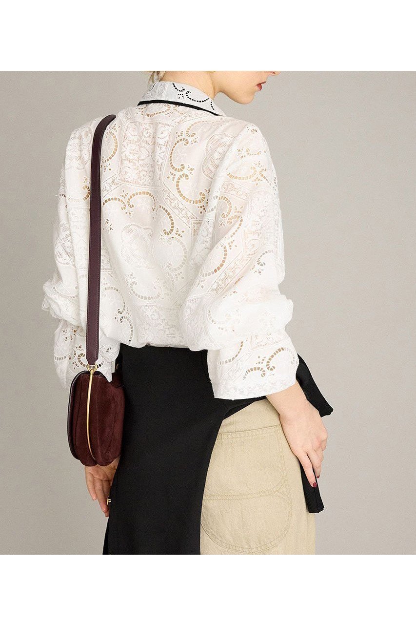 【ブリル/BRILL】のシシュウフラットカラーブラウス 人気、トレンドファッション・服の通販 founy(ファニー) 　ファッション　Fashion　レディースファッション　Fashion for Women　トップス・カットソー　Cut & Sew Tops　シャツ・ブラウス・オフィスカジュアル　Elegant Blouses & Button-Ups　おすすめ　Recommended / Our Picks　スリーブ　Sleeve, Long Sleeve / Short Sleeve　ロング　Long, Long-Length　新作・新入荷　New Arrivals / New In　other-4|ID: prp329100004613294 ipo3291000000033021459