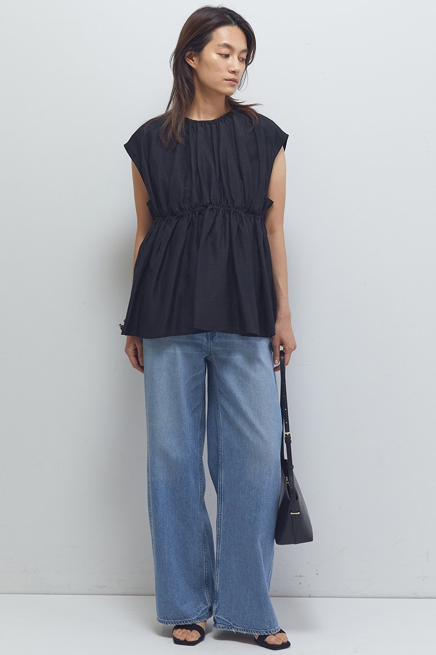 【プルミエ アロンディスモン/1er Arrondissement】のギャザーネックブラウス 人気、トレンドファッション・服の通販 founy(ファニー) 　ファッション　Fashion　レディースファッション　Fashion for Women　トップス・カットソー　Cut & Sew Tops　シャツ・ブラウス・オフィスカジュアル　Elegant Blouses & Button-Ups　2025年　2025　2025-2026秋冬・A/W　Autumn/Winter 2025–26 AW25–26　ギャザー　Gathered, Ruffled　ショート　Short, Short Length　スリーブ　Sleeve, Long Sleeve / Short Sleeve　フレア　Flare, Flared　リネン　Linen, Linen Fabric　A/W・秋冬　Autumn/Winter　other-8|ID: prp329100004613301 ipo3291000000033170345
