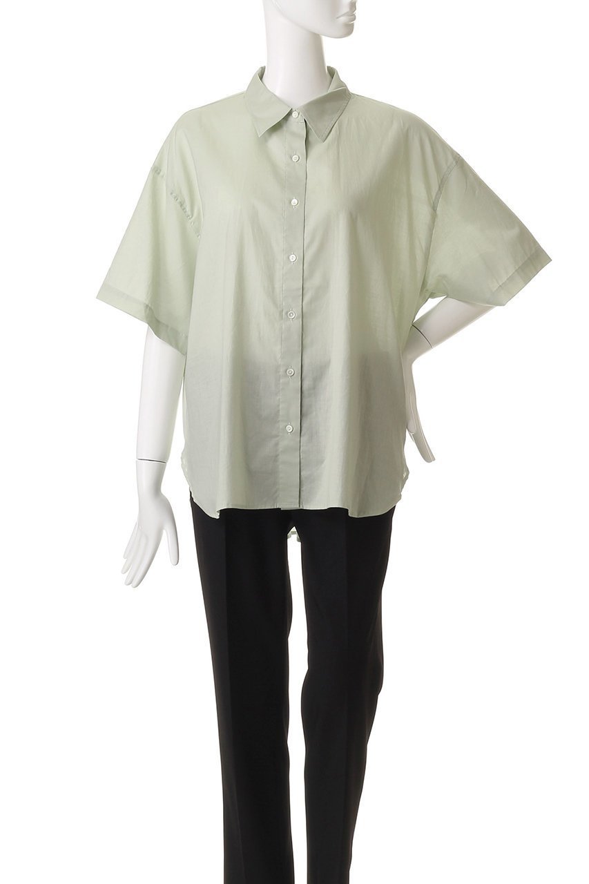 【ミズイロ インド/mizuiro ind】のhalf slv wide shirt シャツ 人気、トレンドファッション・服の通販 founy(ファニー) 　ファッション　Fashion　レディースファッション　Fashion for Women　トップス・カットソー　Cut & Sew Tops　シャツ・ブラウス・オフィスカジュアル　Elegant Blouses & Button-Ups　シアー　Sheer, See-Through　ショート　Short, Short Length　シンプル　Simple, Minimal　スリット　Slit, Slit Detail　スリーブ　Sleeve, Long Sleeve / Short Sleeve　リラックス　Relax, Relaxed Fit　エレガント 上品　Elegant　新作・新入荷　New Arrivals / New In　無地　Plain, Solid Color　other-2|ID: prp329100004613307 ipo3291000000033021542