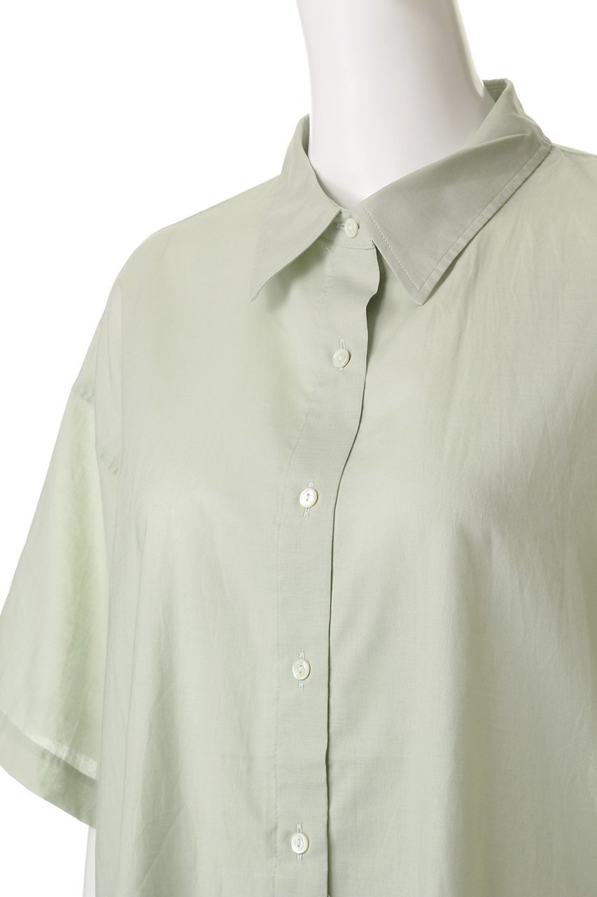 【ミズイロ インド/mizuiro ind】のhalf slv wide shirt シャツ 人気、トレンドファッション・服の通販 founy(ファニー) 　ファッション　Fashion　レディースファッション　Fashion for Women　トップス・カットソー　Cut & Sew Tops　シャツ・ブラウス・オフィスカジュアル　Elegant Blouses & Button-Ups　シアー　Sheer, See-Through　ショート　Short, Short Length　シンプル　Simple, Minimal　スリット　Slit, Slit Detail　スリーブ　Sleeve, Long Sleeve / Short Sleeve　リラックス　Relax, Relaxed Fit　エレガント 上品　Elegant　新作・新入荷　New Arrivals / New In　無地　Plain, Solid Color　other-5|ID: prp329100004613307 ipo3291000000033021546