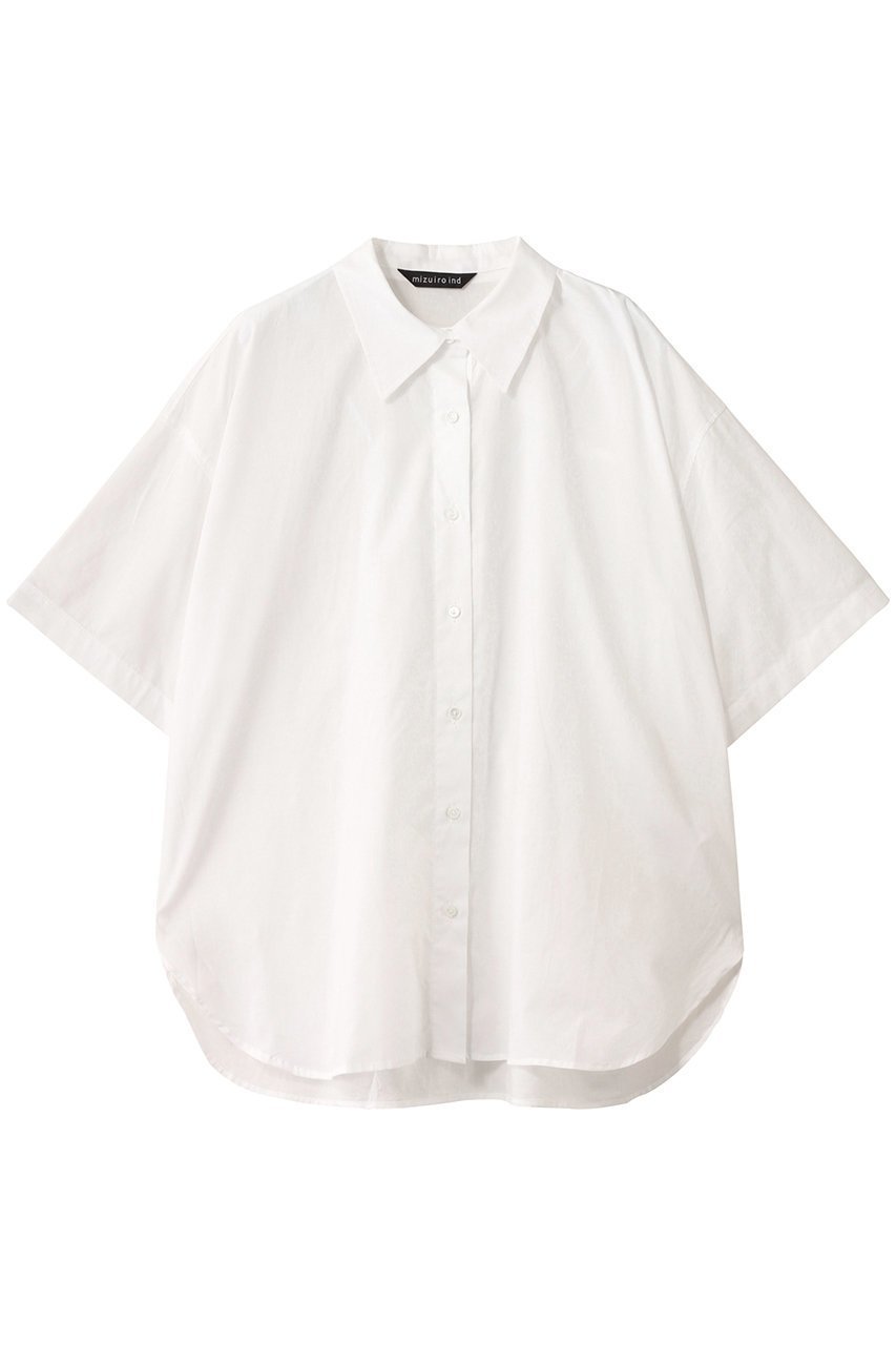 【ミズイロ インド/mizuiro ind】のhalf slv wide shirt シャツ インテリア・キッズ・メンズ・レディースファッション・服の通販 founy(ファニー) 　ファッション　Fashion　レディースファッション　Fashion for Women　トップス・カットソー　Cut & Sew Tops　シャツ・ブラウス・オフィスカジュアル　Elegant Blouses & Button-Ups　シアー　Sheer, See-Through　ショート　Short, Short Length　シンプル　Simple, Minimal　スリット　Slit, Slit Detail　スリーブ　Sleeve, Long Sleeve / Short Sleeve　リラックス　Relax, Relaxed Fit　エレガント 上品　Elegant　無地　Plain, Solid Color　off white|ID: prp329100004613307 ipo3291000000033048646
