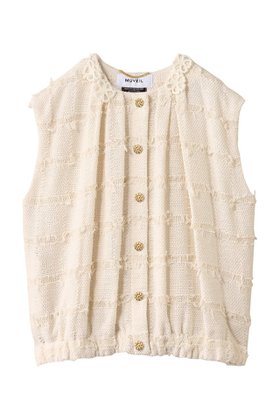【ミュベール/MUVEIL】のフラワーモチーフツイードベストジャケット 人気、トレンドファッション・服の通販 founy(ファニー) ファッション Fashion レディースファッション Fashion for Women アウター Coat / Outerwear Collection レディースジャケット・軽アウター Jackets 2025年 2025 2025-2026秋冬・A/W Autumn/Winter 2025–26 AW25–26 エレガント 上品 Elegant ギャザー Gathered, Ruffled ジャケット Jacket, Outerwear ツイード Twill, Twill Weave フォルム Silhouette, Form フラワー Flower, Floral ベスト Vest, Waistcoat レース Lace, Lace Fabric A/W・秋冬 Autumn/Winter |ID:prp329100004613317