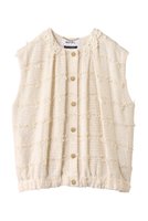 【ミュベール/MUVEIL】のフラワーモチーフツイードベストジャケット 人気、トレンドファッション・服の通販 founy(ファニー) ファッション Fashion レディースファッション Fashion for Women アウター Coat / Outerwear Collection レディースジャケット・軽アウター Jackets 2025年 2025 2025-2026秋冬・A/W Autumn/Winter 2025–26 AW25–26 エレガント 上品 Elegant ギャザー Gathered, Ruffled ジャケット Jacket, Outerwear ツイード Twill, Twill Weave フォルム Silhouette, Form フラワー Flower, Floral ベスト Vest, Waistcoat レース Lace, Lace Fabric A/W・秋冬 Autumn/Winter |ID:prp329100004613317
