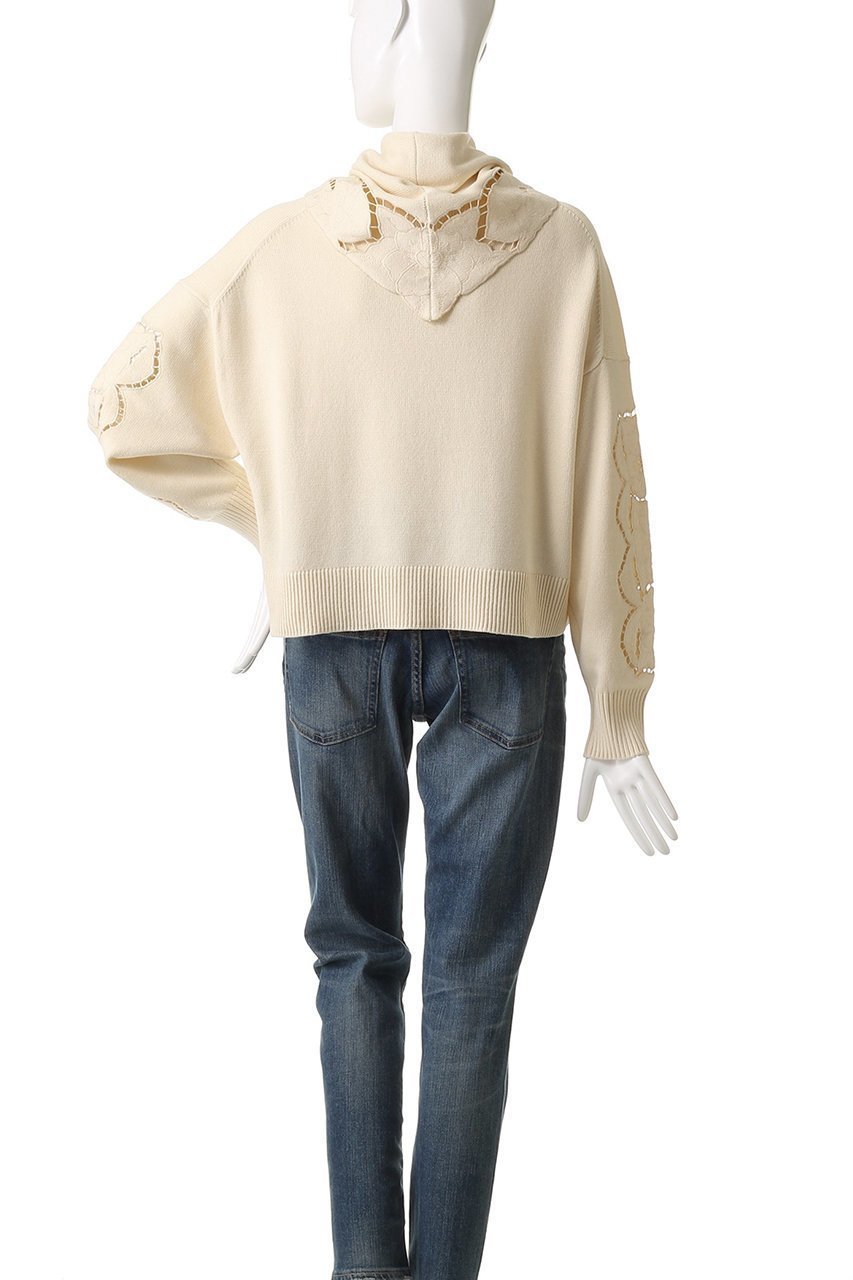 【ミュベール/MUVEIL】のカットワークスカーフ付きプルオーバー 人気、トレンドファッション・服の通販 founy(ファニー) 　ファッション　Fashion　レディースファッション　Fashion for Women　トップス・カットソー　Cut & Sew Tops　ニット　Knit Tops & Sweaters　カジュアルプルオーバー・ニットトップス　Pullovers & Knit Tops / Casual Pullovers　2025年　2025　2025-2026秋冬・A/W　Autumn/Winter 2025–26 AW25–26　シルク　Silk, 100% Silk　スカーフ　Scarf, Neckwear　ハンド　Hand, Handmade　ボトム　Bottoms, Lower Wear　A/W・秋冬　Autumn/Winter　透かし　Cut-Out, Lacework　other-4|ID: prp329100004613324 ipo3291000000033021653