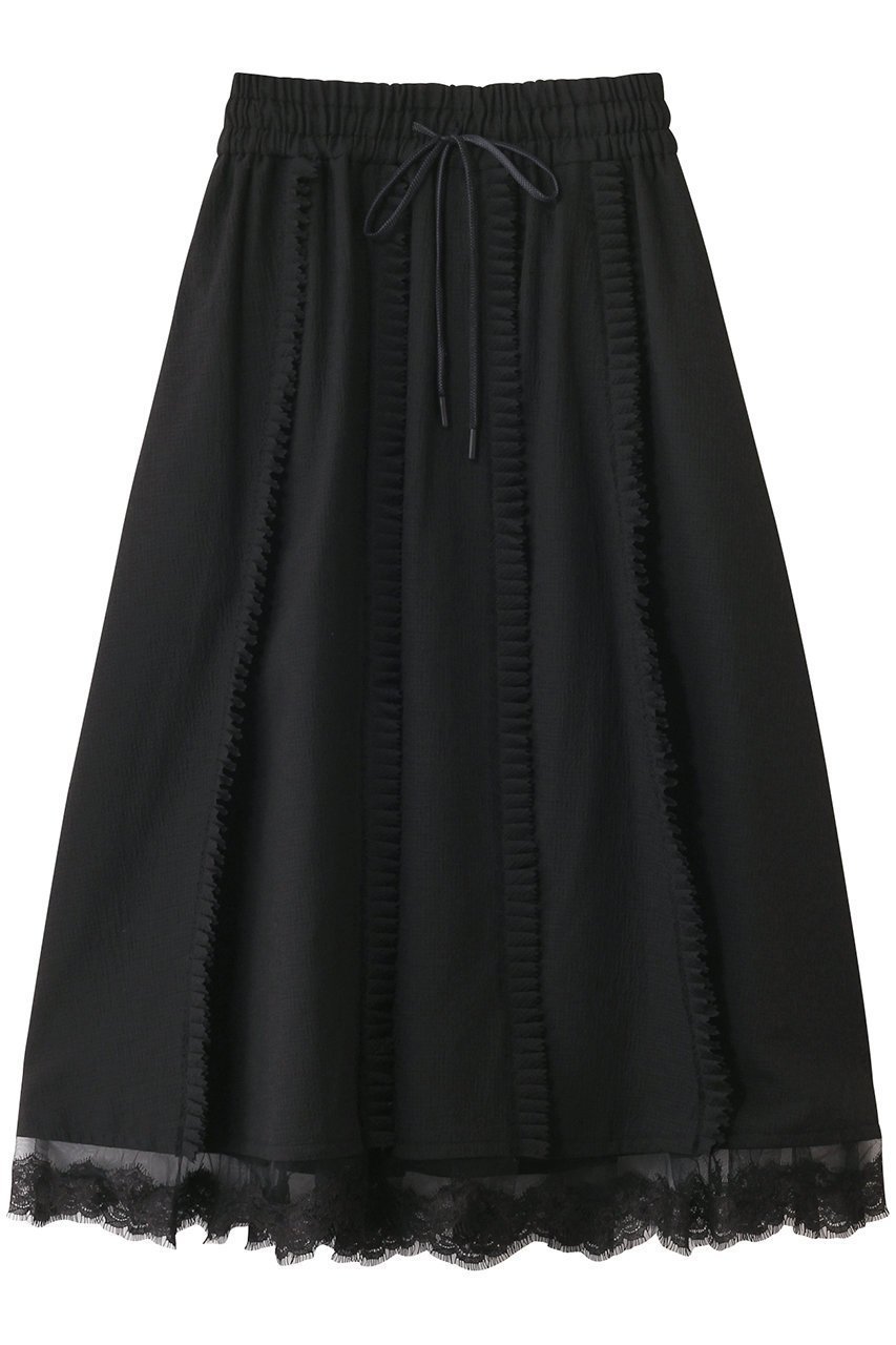 【ミュベール/MUVEIL】のピンキングフリルスカート インテリア・キッズ・メンズ・レディースファッション・服の通販 founy(ファニー) 　ファッション　Fashion　レディースファッション　Fashion for Women　スカート　Skirts　2025年　2025　2025-2026秋冬・A/W　Autumn/Winter 2025–26 AW25–26　エレガント 上品　Elegant　サテン　Satin, Glossy Fabric　ストレッチ　Stretch, Stretchy Fabric　スポーティ　Sporty, Casual Athletic　チュール　Tulip, Tulip Motif　フェミニン　Feminine, Girly　リネン　Linen, Linen Fabric　レース　Lace, Lace Fabric　A/W・秋冬　Autumn/Winter　ブラック|ID: prp329100004613339 ipo3291000000033021764