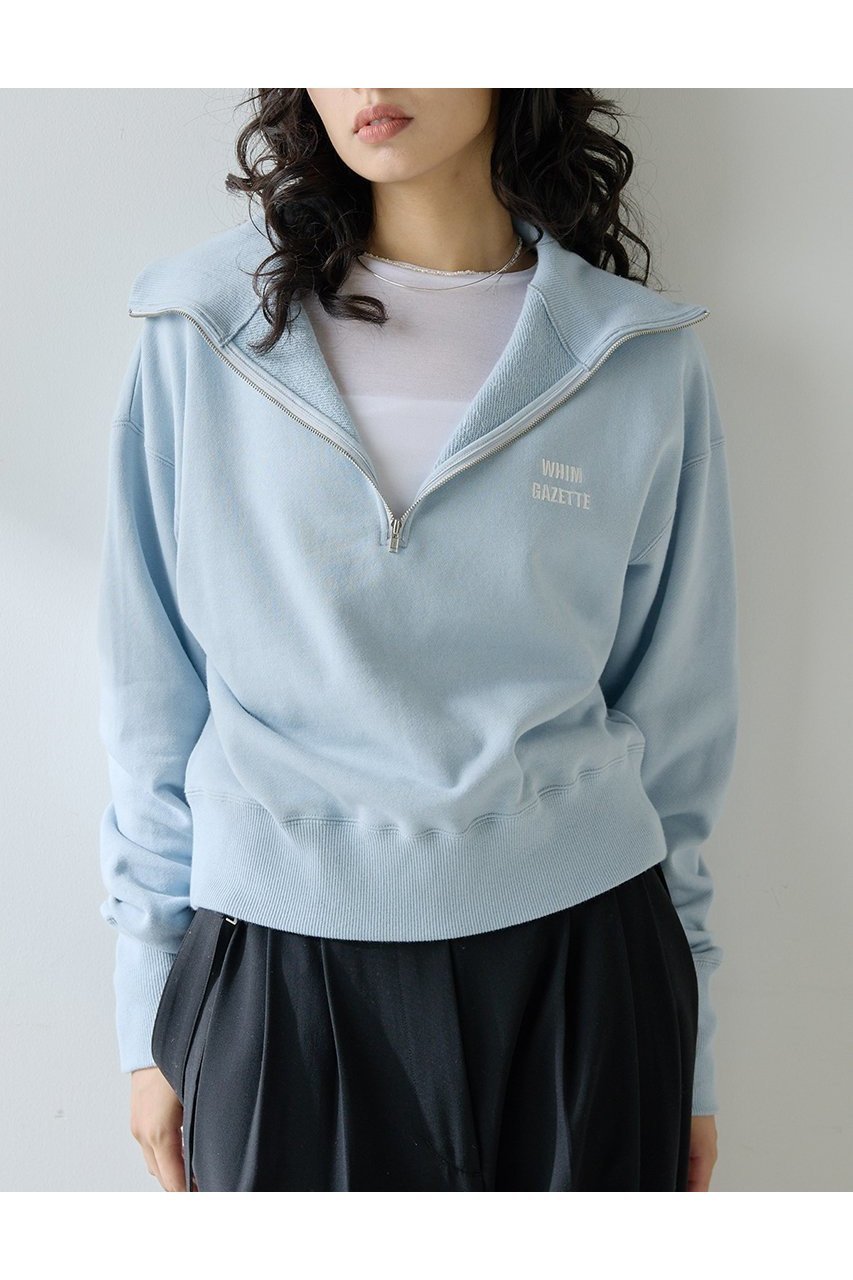【ウィムガゼット/Whim Gazette】のハーフジップロゴ裏毛プルオーバー 人気、トレンドファッション・服の通販 founy(ファニー) 　ファッション　Fashion　レディースファッション　Fashion for Women　トップス・カットソー　Cut & Sew Tops　シャツ・ブラウス・オフィスカジュアル　Elegant Blouses & Button-Ups　ロングTシャツ・Tシャツ　Longline T-Shirts & Tees　カジュアルプルオーバー・ニットトップス　Pullovers & Knit Tops / Casual Pullovers　カットソー・ベーシックTシャツ　Cut-and-Sewn Tops / Stretch Tees & Basics　インナー　Innerwear　ジャケット　Jacket, Outerwear　スタンダード　Standard, Basic　スタンド　Stand Collar, Upright Stand　スリーブ　Sleeve, Long Sleeve / Short Sleeve　バランス　Balance, Style Balance　ボトム　Bottoms, Lower Wear　ロング　Long, Long-Length　ワンポイント　One Point, Statement Accent　A/W・秋冬　Autumn/Winter　2025年　2025　2025-2026秋冬・A/W　Autumn/Winter 2025–26 AW25–26　other-6|ID: prp329100004614033 ipo3291000000033034929