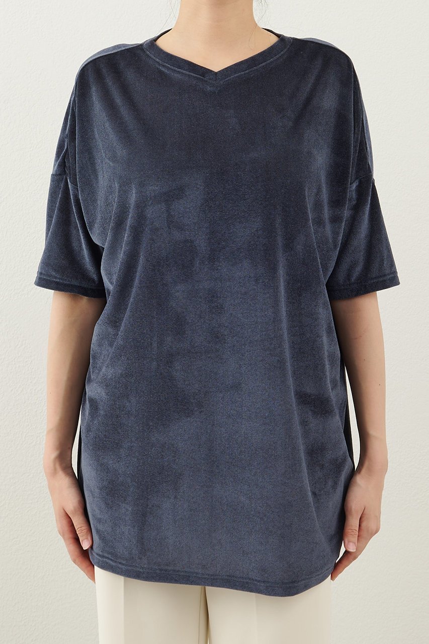 【ウィムガゼット/Whim Gazette】の【THE PAUSE】シアーベロアTEE 人気、トレンドファッション・服の通販 founy(ファニー) 　ファッション　Fashion　レディースファッション　Fashion for Women　トップス・カットソー　Cut & Sew Tops　シャツ・ブラウス・オフィスカジュアル　Elegant Blouses & Button-Ups　ロングTシャツ・Tシャツ　Longline T-Shirts & Tees　カットソー・ベーシックTシャツ　Cut-and-Sewn Tops / Stretch Tees & Basics　ベロアトップス　Velour Tops / Velvet-Look Items　2025年　2025　2025-2026秋冬・A/W　Autumn/Winter 2025–26 AW25–26　おすすめ　Recommended / Our Picks　クール　Cool, Chic　ショート　Short, Short Length　スリーブ　Sleeve, Long Sleeve / Short Sleeve　ベロア　Velour, Soft Velvet　エレガント 上品　Elegant　A/W・秋冬　Autumn/Winter　other-7|ID: prp329100004614041 ipo3291000000033034996