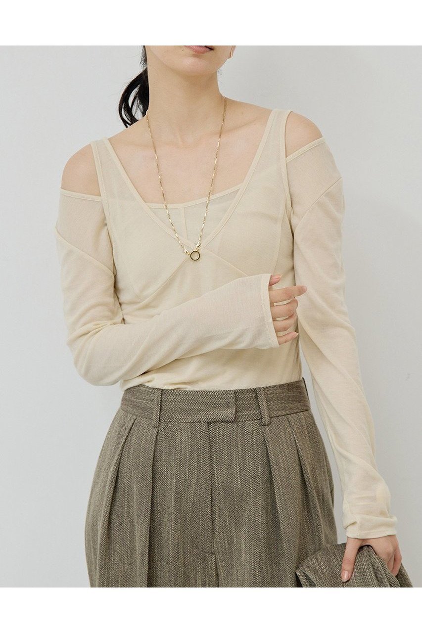 【ガリャルダガランテ/GALLARDAGALANTE】のシアーレイヤードカットソー 人気、トレンドファッション・服の通販 founy(ファニー) 　ファッション　Fashion　レディースファッション　Fashion for Women　トップス・カットソー　Cut & Sew Tops　シャツ・ブラウス・オフィスカジュアル　Elegant Blouses & Button-Ups　ロングTシャツ・Tシャツ　Longline T-Shirts & Tees　カットソー・ベーシックTシャツ　Cut-and-Sewn Tops / Stretch Tees & Basics　2025年　2025　2025-2026秋冬・A/W　Autumn/Winter 2025–26 AW25–26　インナー　Innerwear　シアー　Sheer, See-Through　ジャケット　Jacket, Outerwear　スリーブ　Sleeve, Long Sleeve / Short Sleeve　タンク　Tank Top, Sleeveless Top　ロング　Long, Long-Length　A/W・秋冬　Autumn/Winter　other-5|ID: prp329100004614043 ipo3291000000033035010