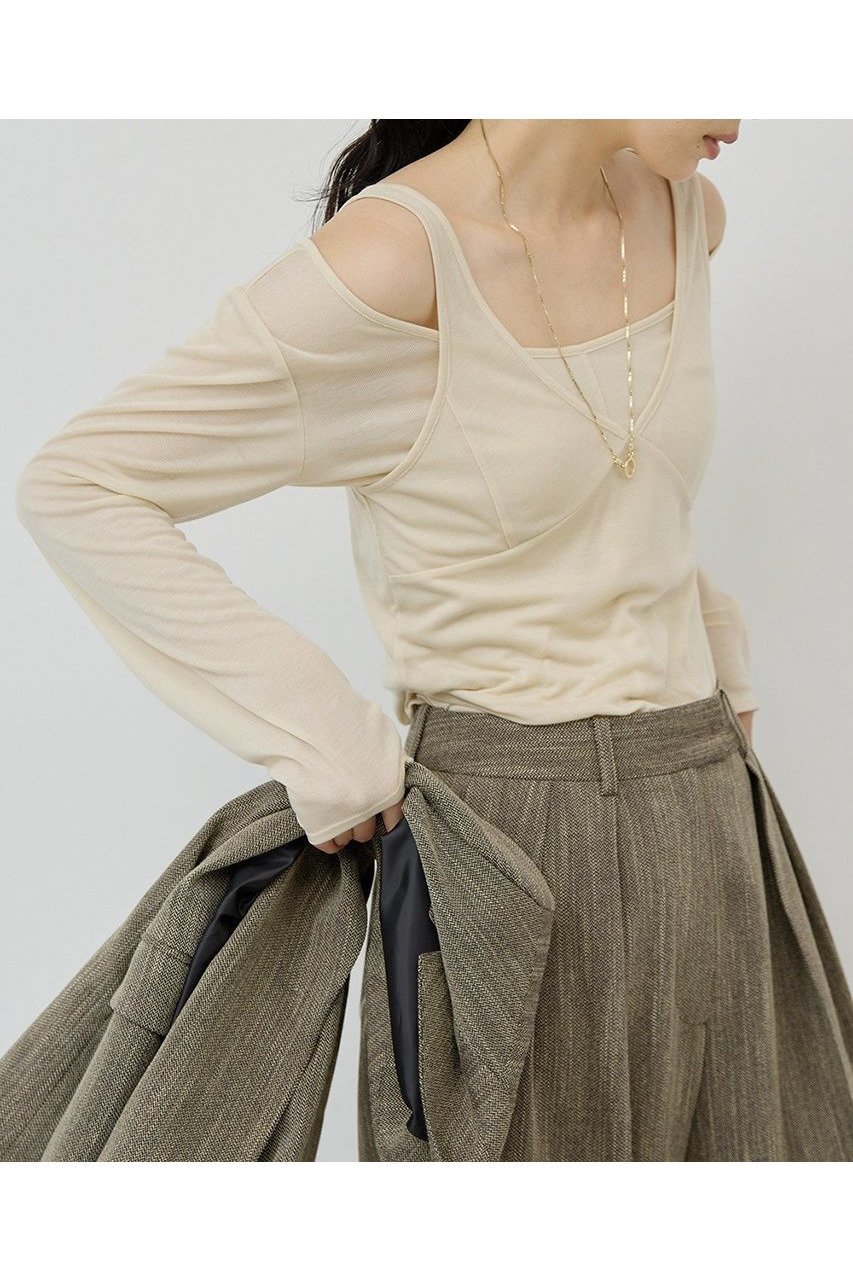【ガリャルダガランテ/GALLARDAGALANTE】のシアーレイヤードカットソー 人気、トレンドファッション・服の通販 founy(ファニー) 　ファッション　Fashion　レディースファッション　Fashion for Women　トップス・カットソー　Cut & Sew Tops　シャツ・ブラウス・オフィスカジュアル　Elegant Blouses & Button-Ups　ロングTシャツ・Tシャツ　Longline T-Shirts & Tees　カットソー・ベーシックTシャツ　Cut-and-Sewn Tops / Stretch Tees & Basics　2025年　2025　2025-2026秋冬・A/W　Autumn/Winter 2025–26 AW25–26　インナー　Innerwear　シアー　Sheer, See-Through　ジャケット　Jacket, Outerwear　スリーブ　Sleeve, Long Sleeve / Short Sleeve　タンク　Tank Top, Sleeveless Top　ロング　Long, Long-Length　A/W・秋冬　Autumn/Winter　other-6|ID: prp329100004614043 ipo3291000000033035013