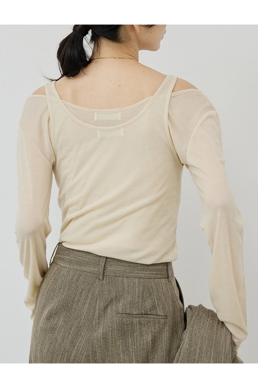 【ガリャルダガランテ/GALLARDAGALANTE】のシアーレイヤードカットソー 人気、トレンドファッション・服の通販 founy(ファニー) 　ファッション　Fashion　レディースファッション　Fashion for Women　トップス・カットソー　Cut & Sew Tops　シャツ・ブラウス・オフィスカジュアル　Elegant Blouses & Button-Ups　ロングTシャツ・Tシャツ　Longline T-Shirts & Tees　カットソー・ベーシックTシャツ　Cut-and-Sewn Tops / Stretch Tees & Basics　2025年　2025　2025-2026秋冬・A/W　Autumn/Winter 2025–26 AW25–26　インナー　Innerwear　シアー　Sheer, See-Through　ジャケット　Jacket, Outerwear　スリーブ　Sleeve, Long Sleeve / Short Sleeve　タンク　Tank Top, Sleeveless Top　ロング　Long, Long-Length　A/W・秋冬　Autumn/Winter　other-7|ID: prp329100004614043 ipo3291000000033035015