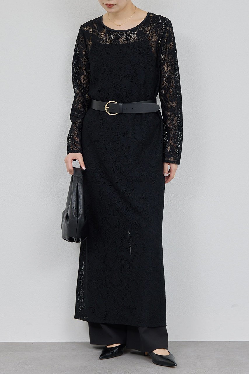 【ガリャルダガランテ/GALLARDAGALANTE】のストレッチレースワンピース 人気、トレンドファッション・服の通販 founy(ファニー) 　ファッション　Fashion　レディースファッション　Fashion for Women　ワンピース　Dresses　チュニック　Tunic Tops & Dresses　インナー　Innerwear　ストレッチ　Stretch, Stretchy Fabric　チュニック　Tunic, Long Top　ボトム　Bottoms, Lower Wear　レース　Lace, Lace Fabric　ロング　Long, Long-Length　other-2|ID: prp329100004614054 ipo3291000000035964491