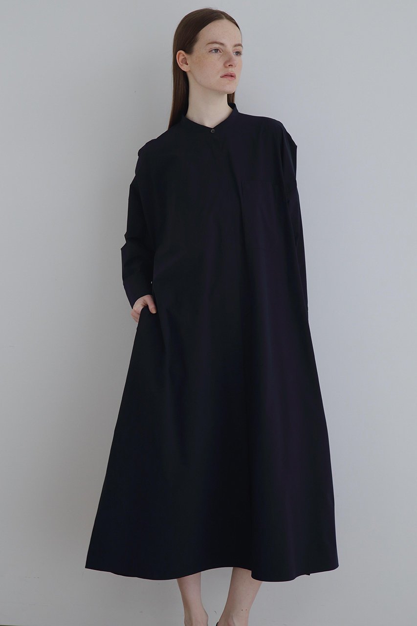 【ル フィル/LE PHIL】の《LE PHIL》SOLOTEX バックプリーツワンピース インテリア・キッズ・メンズ・レディースファッション・服の通販 founy(ファニー) 　ファッション　Fashion　レディースファッション　Fashion for Women　ワンピース　Dresses　チュニック　Tunic Tops & Dresses　なめらか　Smooth, Silky Texture　スタンダード　Standard, Basic　スリーブ　Sleeve, Long Sleeve / Short Sleeve　チュニック　Tunic, Long Top　ドレス　Dress, One-Piece　ブロード　Broadcloth, Fine Cotton　プリーツ　Pleats, Pleated　マニッシュ　Mannish, Boyish　ロング　Long, Long-Length　ネイビー|ID: prp329100004614057 ipo3291000000033035116