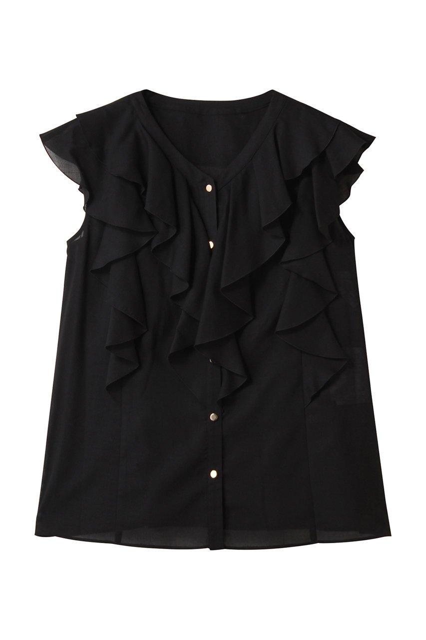 【アナイ/ANAYI】のボイルフリルブイネックブラウス インテリア・キッズ・メンズ・レディースファッション・服の通販 founy(ファニー) 　ファッション　Fashion　レディースファッション　Fashion for Women　トップス・カットソー　Cut & Sew Tops　シャツ・ブラウス・オフィスカジュアル　Elegant Blouses & Button-Ups　2025年　2025　2025-2026秋冬・A/W　Autumn/Winter 2025–26 AW25–26　ショート　Short, Short Length　スリーブ　Sleeve, Long Sleeve / Short Sleeve　ラッフル　Ruffle, Frill　エレガント 上品　Elegant　A/W・秋冬　Autumn/Winter　ブラック|ID: prp329100004614061 ipo3291000000033035154