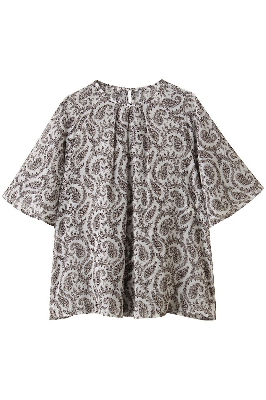 【アナイ/ANAYI】のペイズリーシフォンフレアブラウス インテリア・キッズ・メンズ・レディースファッション・服の通販 founy(ファニー) 　ファッション　Fashion　レディースファッション　Fashion for Women　トップス・カットソー　Cut & Sew Tops　シャツ・ブラウス・オフィスカジュアル　Elegant Blouses & Button-Ups　2025年　2025　2025-2026秋冬・A/W　Autumn/Winter 2025–26 AW25–26　エレガント 上品　Elegant　ショート　Short, Short Length　スリーブ　Sleeve, Long Sleeve / Short Sleeve　センター　Center, Center Line　フェミニン　Feminine, Girly　フレア　Flare, Flared　プリント　Print, Printed Pattern　ペイズリー　Paisley, Ethnic Pattern　A/W・秋冬　Autumn/Winter　アイボリー|ID: prp329100004614063 ipo3291000000033035162