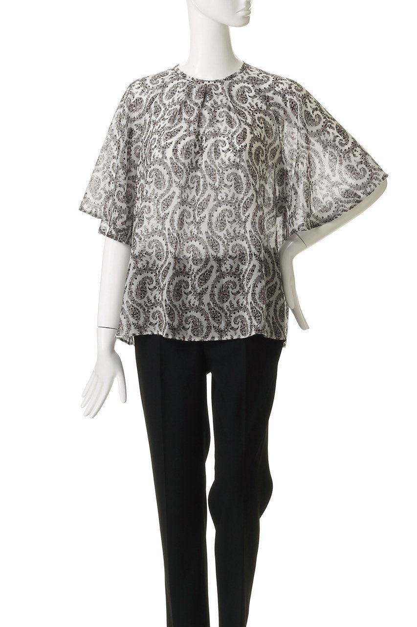 【アナイ/ANAYI】のペイズリーシフォンフレアブラウス 人気、トレンドファッション・服の通販 founy(ファニー) 　ファッション　Fashion　レディースファッション　Fashion for Women　トップス・カットソー　Cut & Sew Tops　シャツ・ブラウス・オフィスカジュアル　Elegant Blouses & Button-Ups　2025年　2025　2025-2026秋冬・A/W　Autumn/Winter 2025–26 AW25–26　エレガント 上品　Elegant　ショート　Short, Short Length　スリーブ　Sleeve, Long Sleeve / Short Sleeve　センター　Center, Center Line　フェミニン　Feminine, Girly　フレア　Flare, Flared　プリント　Print, Printed Pattern　ペイズリー　Paisley, Ethnic Pattern　A/W・秋冬　Autumn/Winter　other-2|ID: prp329100004614063 ipo3291000000033035164