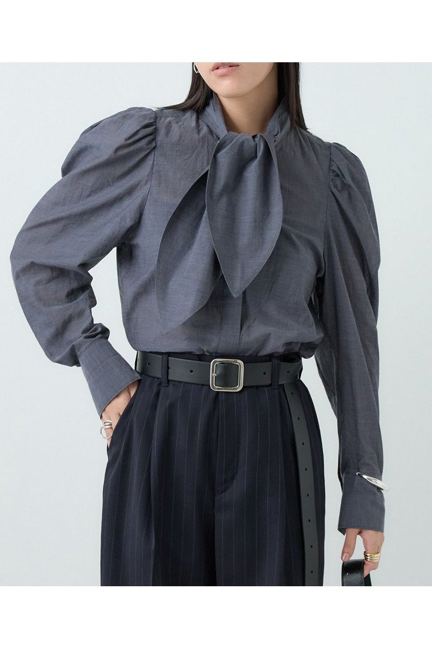 【カオス/Chaos】のガールスカウトブラウス インテリア・キッズ・メンズ・レディースファッション・服の通販 founy(ファニー) 　ファッション　Fashion　レディースファッション　Fashion for Women　トップス・カットソー　Cut & Sew Tops　シャツ・ブラウス・オフィスカジュアル　Elegant Blouses & Button-Ups　ストライプ　Stripe, Striped Pattern　スリーブ　Sleeve, Long Sleeve / Short Sleeve　デニム　Denim, Jeans Material　バランス　Balance, Style Balance　ボトム　Bottoms, Lower Wear　リボン　Ribbon, Bow　ロング　Long, Long-Length　A/W・秋冬　Autumn/Winter　2025年　2025　2025-2026秋冬・A/W　Autumn/Winter 2025–26 AW25–26　チャコール|ID: prp329100004614066 ipo3291000000033035189