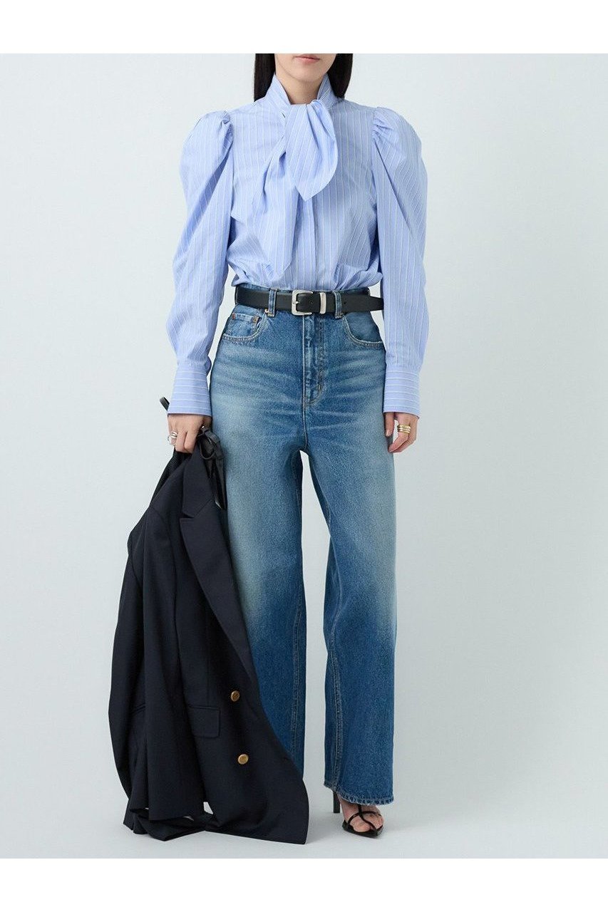 【カオス/Chaos】のガールスカウトブラウス 人気、トレンドファッション・服の通販 founy(ファニー) 　ファッション　Fashion　レディースファッション　Fashion for Women　トップス・カットソー　Cut & Sew Tops　シャツ・ブラウス・オフィスカジュアル　Elegant Blouses & Button-Ups　ストライプ　Stripe, Striped Pattern　スリーブ　Sleeve, Long Sleeve / Short Sleeve　デニム　Denim, Jeans Material　バランス　Balance, Style Balance　ボトム　Bottoms, Lower Wear　リボン　Ribbon, Bow　ロング　Long, Long-Length　A/W・秋冬　Autumn/Winter　2025年　2025　2025-2026秋冬・A/W　Autumn/Winter 2025–26 AW25–26　other-2|ID: prp329100004614066 ipo3291000000033035191