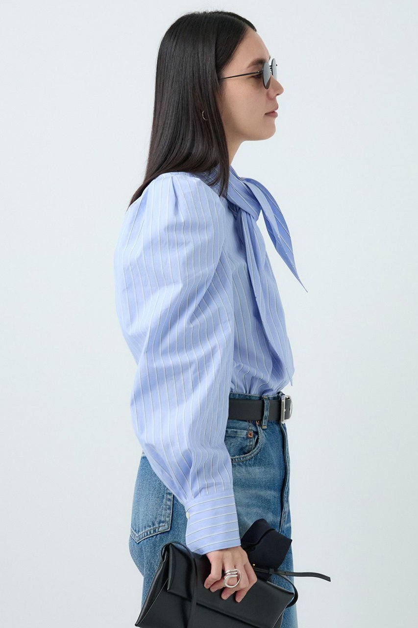 【カオス/Chaos】のガールスカウトブラウス 人気、トレンドファッション・服の通販 founy(ファニー) 　ファッション　Fashion　レディースファッション　Fashion for Women　トップス・カットソー　Cut & Sew Tops　シャツ・ブラウス・オフィスカジュアル　Elegant Blouses & Button-Ups　ストライプ　Stripe, Striped Pattern　スリーブ　Sleeve, Long Sleeve / Short Sleeve　デニム　Denim, Jeans Material　バランス　Balance, Style Balance　ボトム　Bottoms, Lower Wear　リボン　Ribbon, Bow　ロング　Long, Long-Length　再入荷　Restock / Back in Stock　other-6|ID: prp329100004614066 ipo3291000000035796436