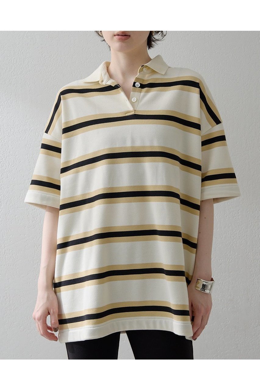 【ウィムガゼット/Whim Gazette】の【THE PAUSE】ボーダーBIGポロシャツ 人気、トレンドファッション・服の通販 founy(ファニー) 　ファッション　Fashion　レディースファッション　Fashion for Women　トップス・カットソー　Cut & Sew Tops　シャツ・ブラウス・オフィスカジュアル　Elegant Blouses & Button-Ups　ポロシャツ・きれいめカジュアル　Smart-Casual Polo Tops　2025年　2025　2025-2026秋冬・A/W　Autumn/Winter 2025–26 AW25–26　おすすめ　Recommended / Our Picks　ボトム　Bottoms, Lower Wear　ボーダー　Border, Stripe　ポロシャツ　Polo Shirt, Collared Tee　リラックス　Relax, Relaxed Fit　A/W・秋冬　Autumn/Winter　other-6|ID: prp329100004614067 ipo3291000000033035209