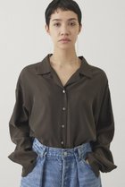 【ウィムガゼット/Whim Gazette】の【THE PAUSE】フィブリルリラックスシャツ 人気、トレンドファッション・服の通販 founy(ファニー) ファッション Fashion レディースファッション Fashion for Women トップス・カットソー Cut & Sew Tops シャツ・ブラウス・オフィスカジュアル Elegant Blouses & Button-Ups とろみ Fluid, Flowy Fabric カフス Cuff Design キュプラ Cupro, Eco Fabric シンプル Simple, Minimal スリーブ Sleeve, Long Sleeve / Short Sleeve リラックス Relax, Relaxed Fit ロング Long, Long-Length ヴィンテージ Vintage Style エレガント 上品 Elegant thumbnail ダークブラウン|ID: prp329100004614069 ipo3291000000035676805
