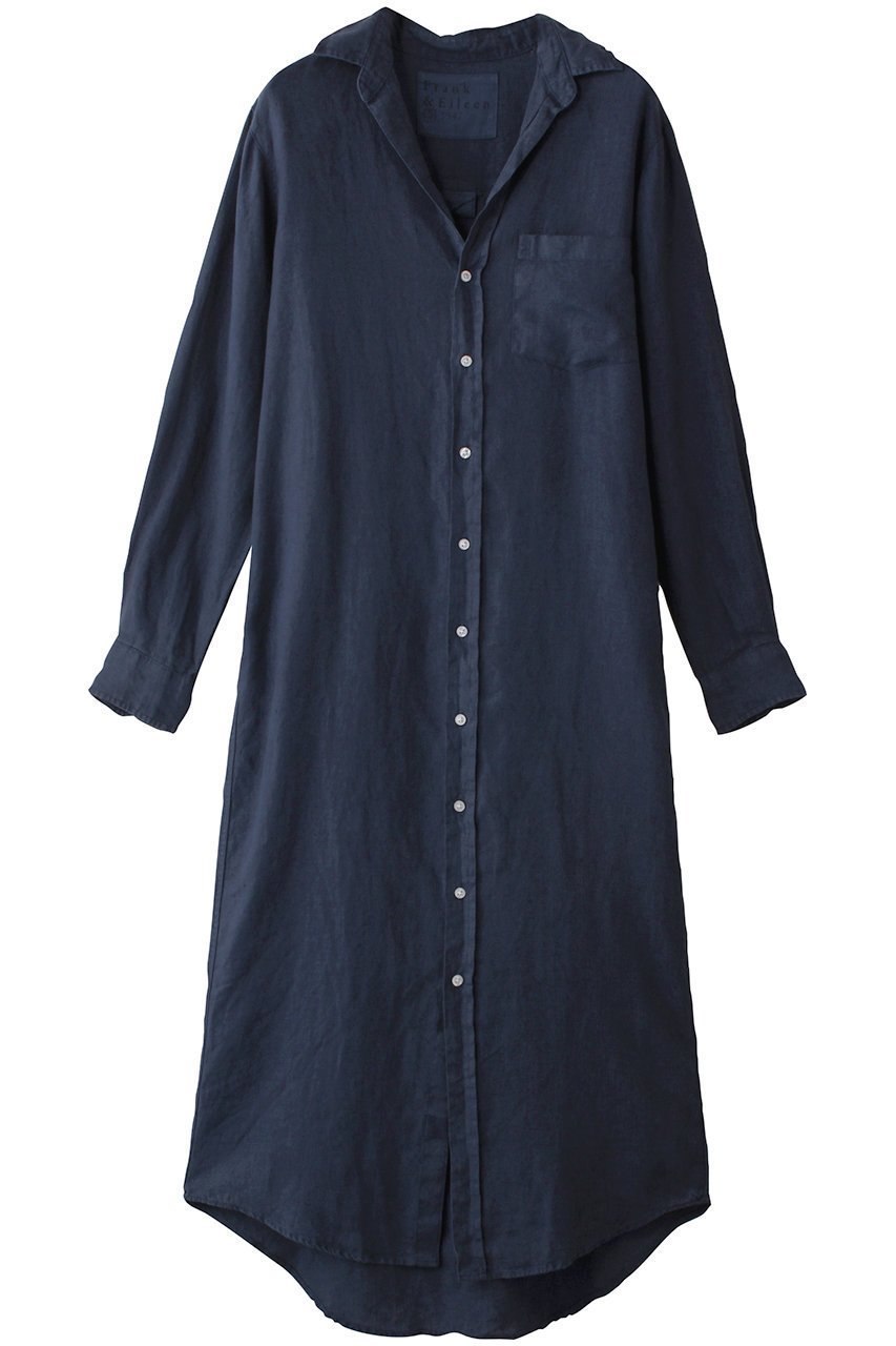【フランク&アイリーン/Frank&Eileen】のRORY ウォッシュドリネン ロングシャツ インテリア・キッズ・メンズ・レディースファッション・服の通販 founy(ファニー) 　ファッション　Fashion　レディースファッション　Fashion for Women　トップス・カットソー　Cut & Sew Tops　シャツ・ブラウス・オフィスカジュアル　Elegant Blouses & Button-Ups　2025年　2025　2025-2026秋冬・A/W　Autumn/Winter 2025–26 AW25–26　キャミソール　Camisole, Spaghetti Strap Top　スリーブ　Sleeve, Long Sleeve / Short Sleeve　リラックス　Relax, Relaxed Fit　ロング　Long, Long-Length　A/W・秋冬　Autumn/Winter　羽織　Haori, Light Jacket　ネイビー|ID: prp329100004614070 ipo3291000000033035228